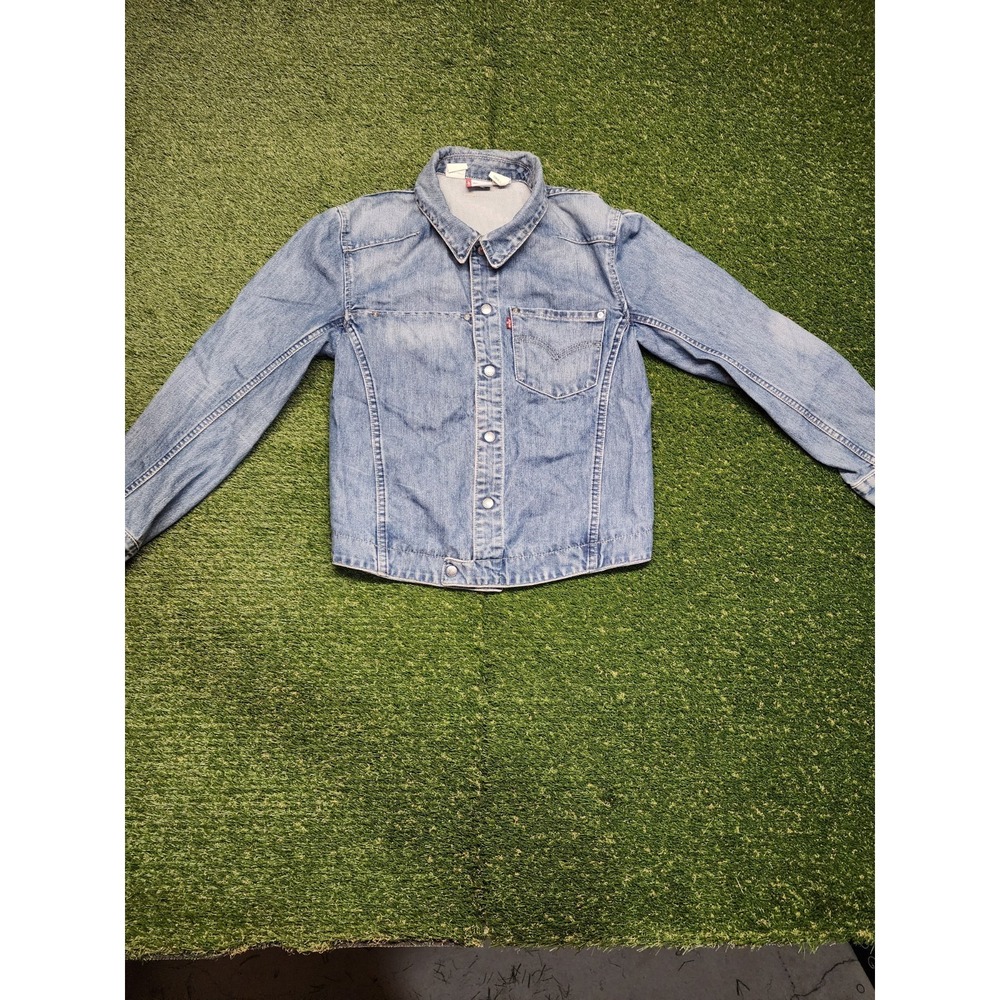 Levi's Engineered Jeans Indigo Blue Button Denim Jacket Contrast Stitch Small